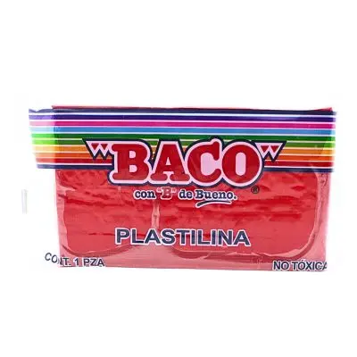 [7501174965230] PLASTILINA 180GR ROJO BACO 54