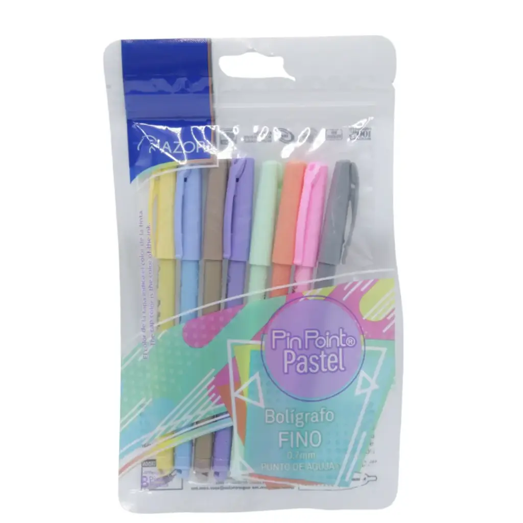 [7501428731567] PLUMA AZOR FINO 0.7MM C8 PIN POINT PASTEL