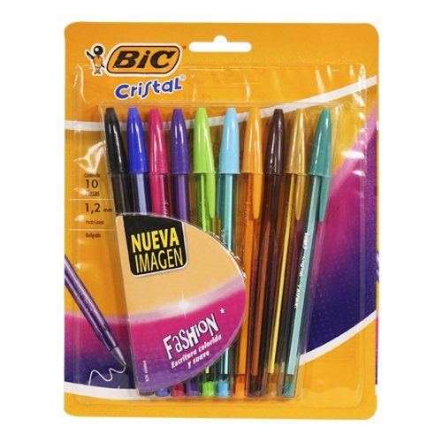 [070330354593] PLUMA BIC GRUESO 1.2MM C10 COLORES FASHION