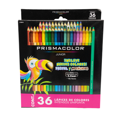 COLORES C36 PRISMACOLOR JR PASTEL Y METALICOS
