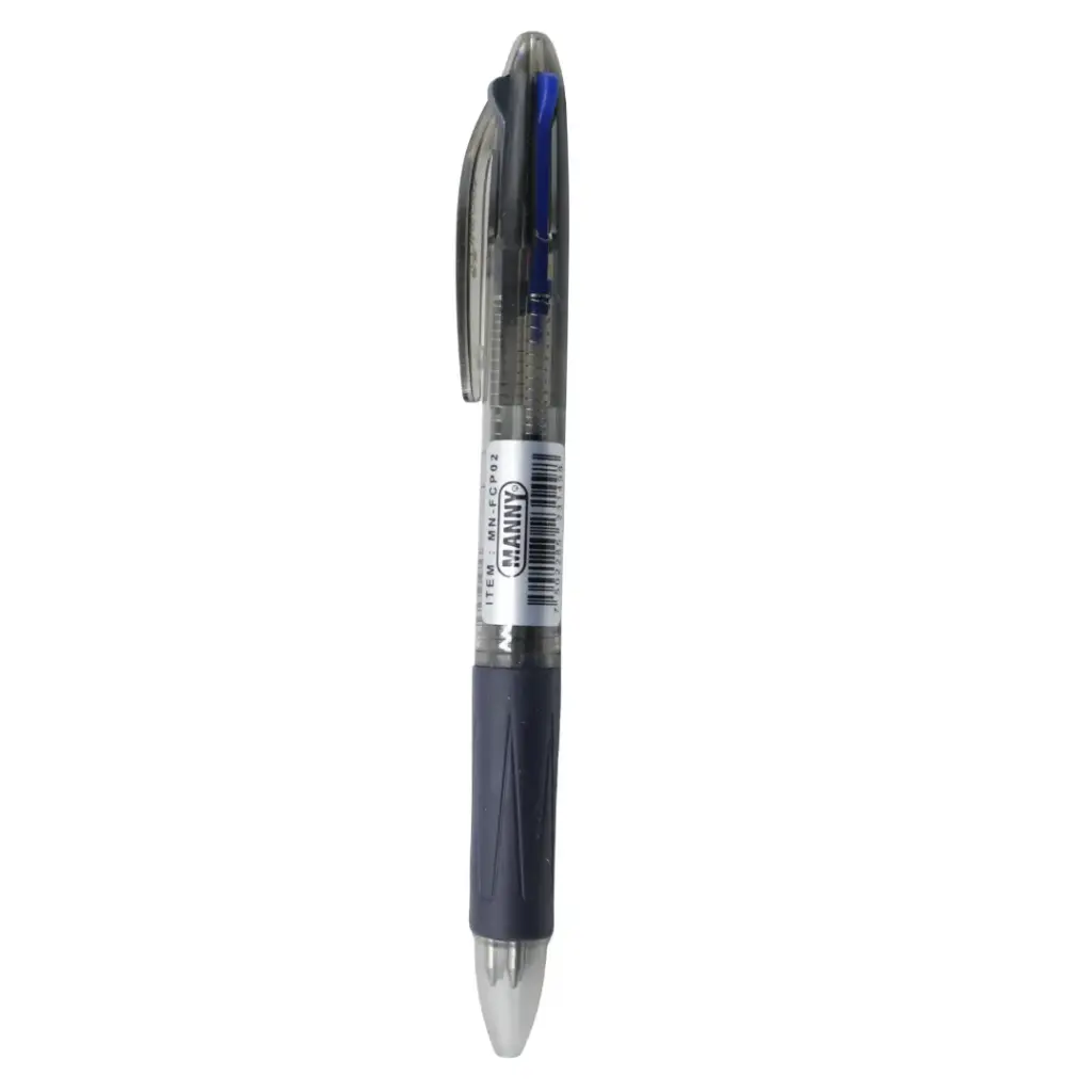 [6941287401651,7502285231498] PLUMA 4 COLORES NEGRO MANNY