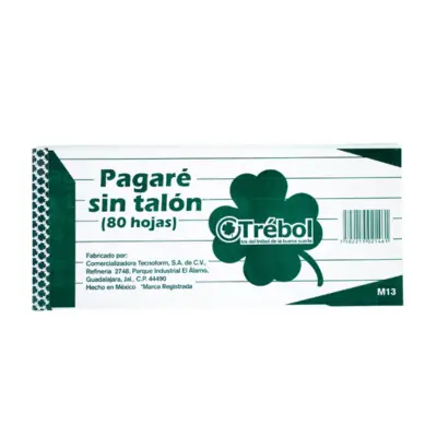 PAGARE SIN TALON BLOCK 80H M13