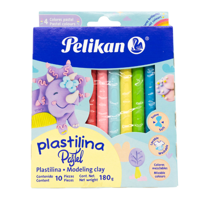 [7501015206218] PLASTILINA C10 PASTEL PELIKAN