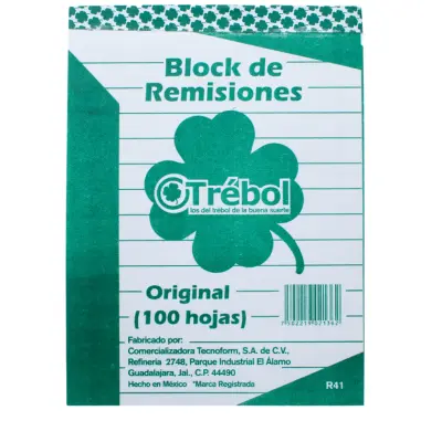 BLOCK REMISION 1/4 CARTA ORIGINAL TREBOL/TECNO R41