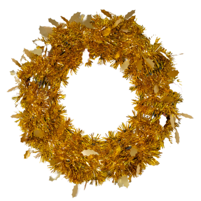 DIC CORONA C/HOJAS ORO MATIZADA 50CM 673503