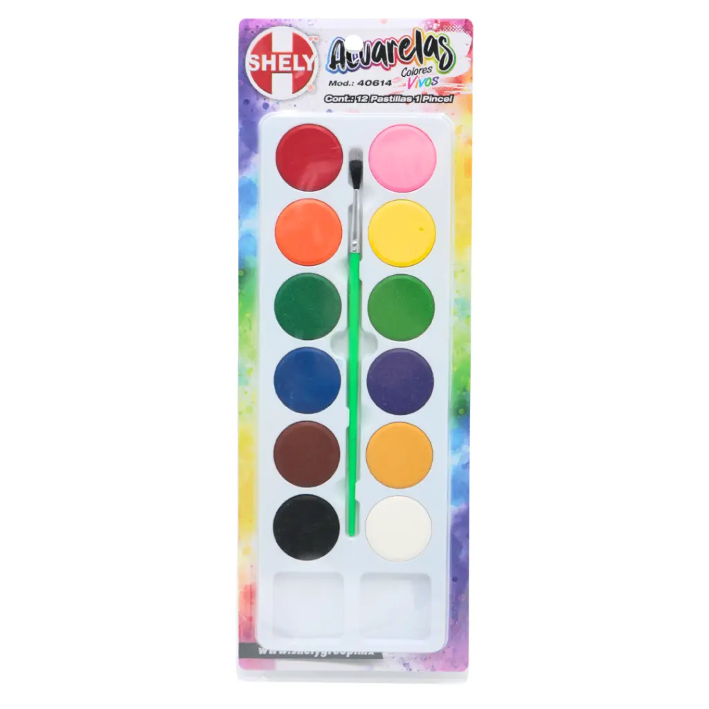[7502276787447] ACUARELA C12 COLORES VIVOS SHELY 40614