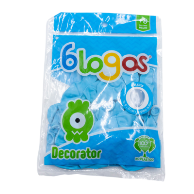 [7506271773603] GLOBOS 9 AZUL CIELO C50 BLOGOS