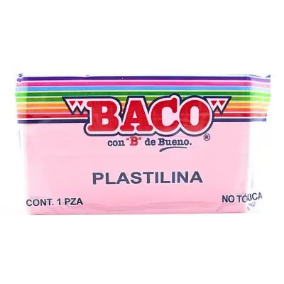 [7501174965223] PLASTILINA 180GR ROSA BACO 53