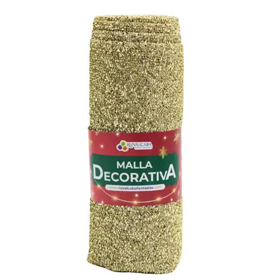 [7777133504011] MALLA TELA BRILLANTE 24CM X 5Y ORO R133504-1 (4.5M)