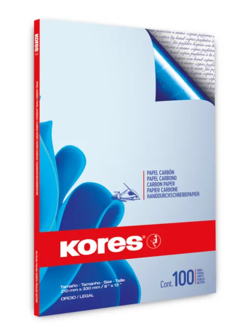 PAPEL CARBON CARTA AZUL KORES C100