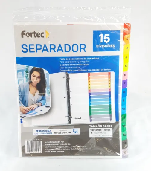 [7502278542570] SEPARADOR 15 DIVISIONES FORTEC C/NUMERO