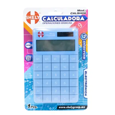 [07502276787539] CALCULADORA PORTATIL 12 DIG SHELY CALSH06