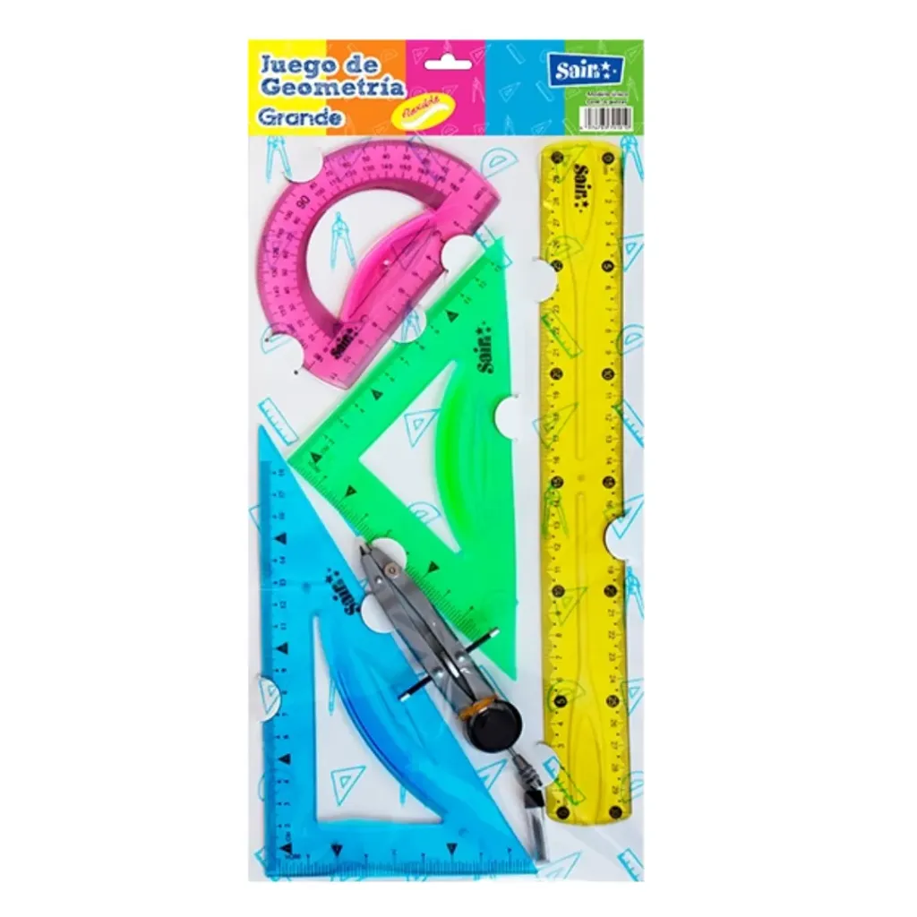 [6976785791010] JUEGO GEOMETRICO FLEXIBLE GRANDE COMPAS MET.SAIRA