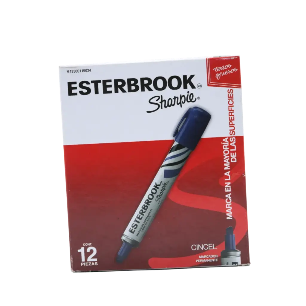 [7501030605980] PAQ MARCADOR PERMANENTE GRUESO AZUL ESTERBROOK C12