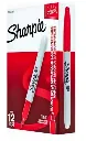PAQ MARCADOR PERMANENTE FINO ROJO SHARPIE C12