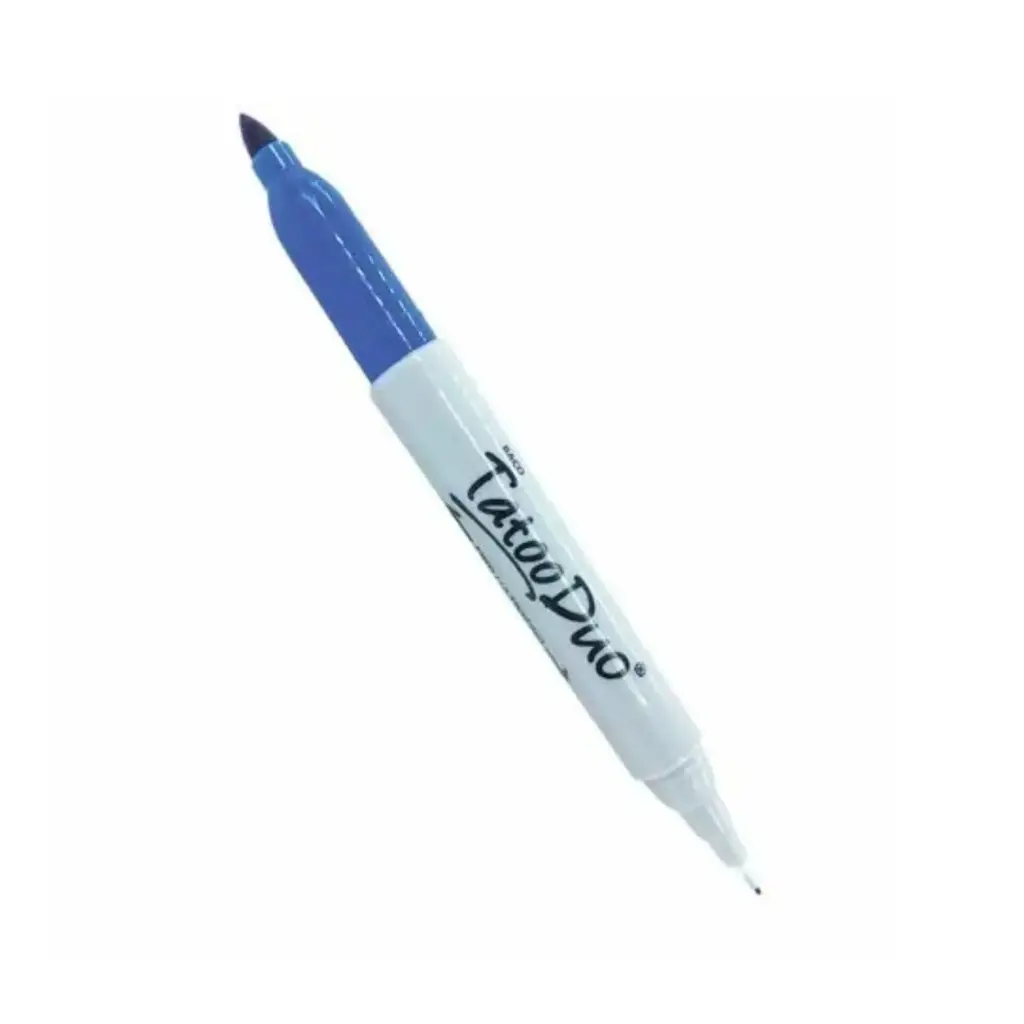 MARCADOR PERMANENTE FINO DUO AZUL BACO TATOO