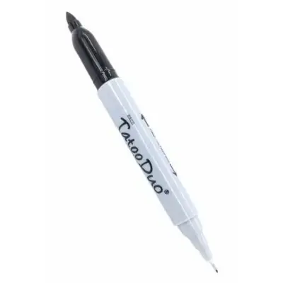 MARCADOR PERMANENTE FINO DUO NEGRO BACO TATOO