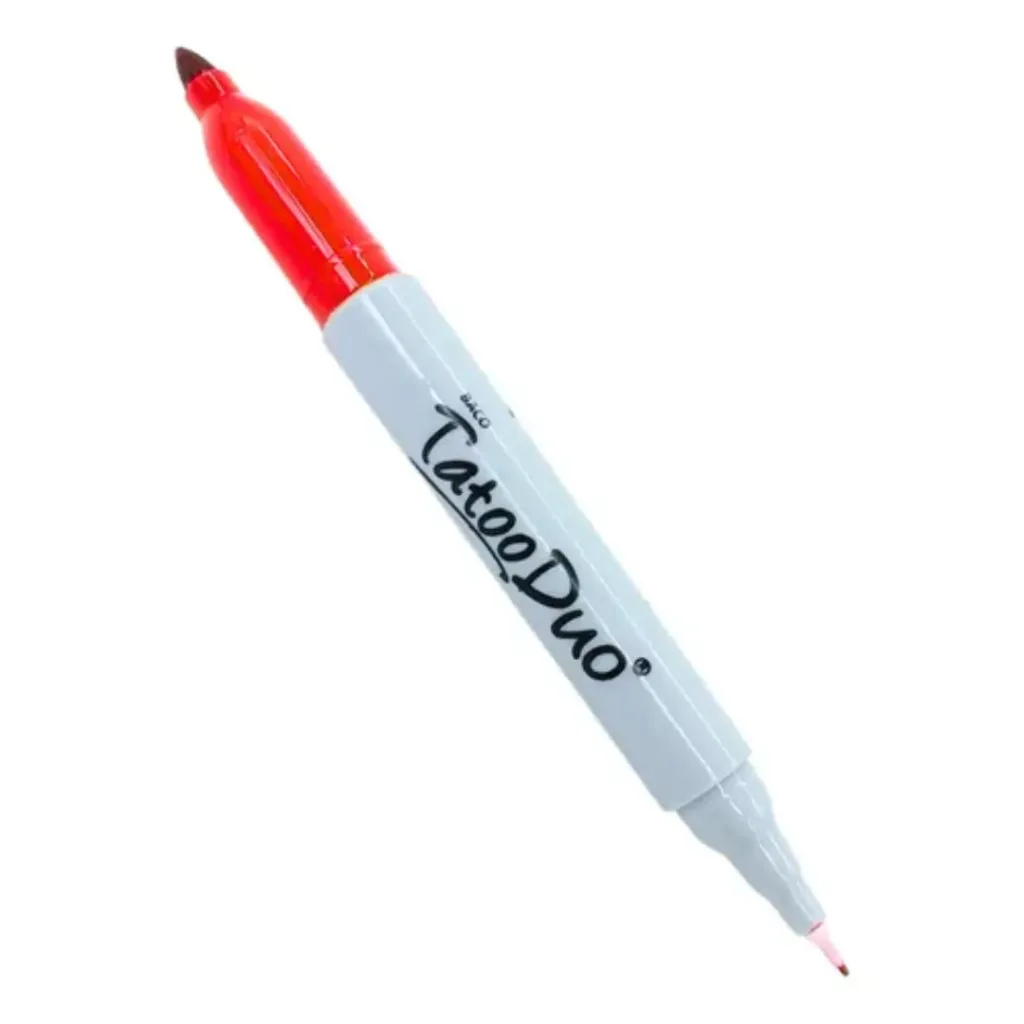 [7501174917154] MARCADOR PERMANENTE FINO DUO ROJO BACO TATOO