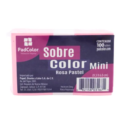 [682158031671] SOBRE MINI ROSA PASTEL 9.3X6.0 PADI