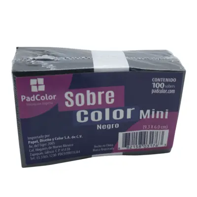SOBRE MINI NEGRO 9.3X6.0 PADI