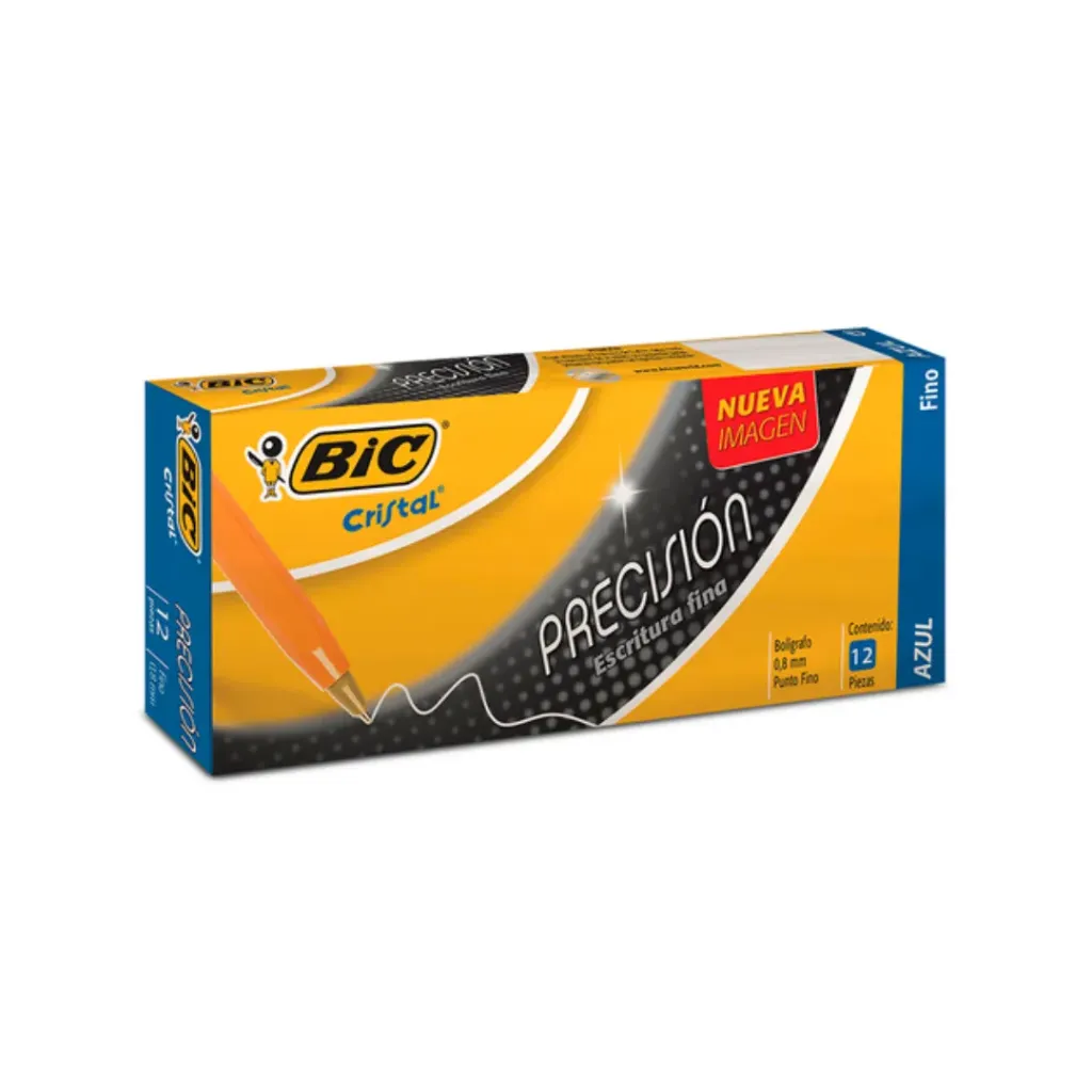 PAQ PLUMA BIC FINO 0.8MM AZUL C/12