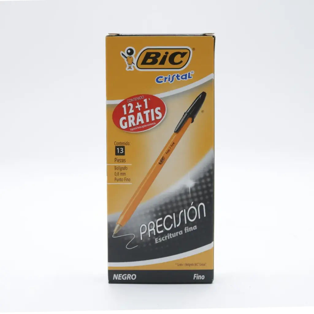 [PBFNC12] PAQ PLUMA BIC FINO 0.8MM NEGRO C/12