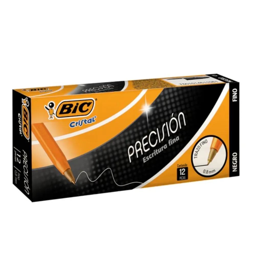 [PBFNC12] PAQ PLUMA BIC FINO 0.8MM NEGRO C/12