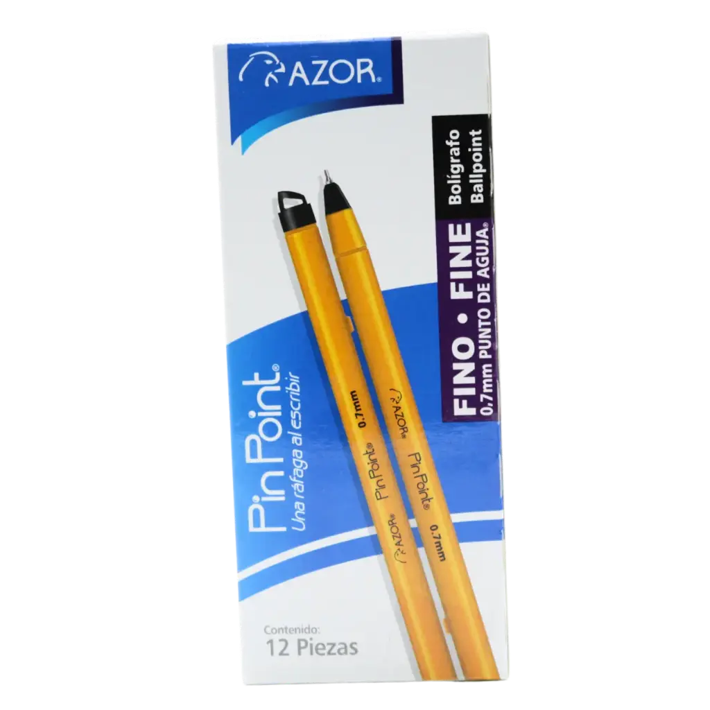 PAQ PLUMA AZOR FINO PIN POINT NEGRO C12