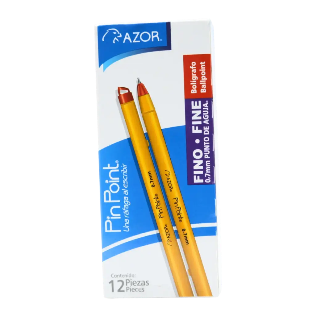 [PAFRC12] PAQ PLUMA AZOR FINO PIN POINT ROJO C12