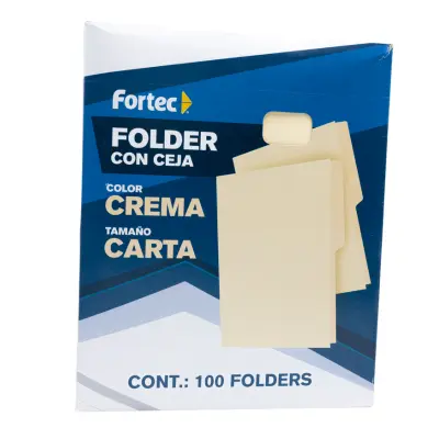 PAQ CARPETA CARTA CREMA FORTEC C100