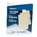 PAQ CARPETA CARTA CREMA FORTEC C100