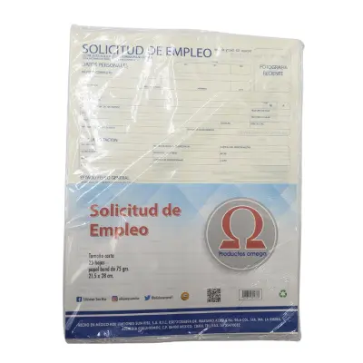 SOLICITUD DE EMPLEO SUNRISE PIEZA