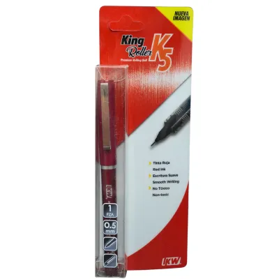 BLISTER PLUMA IKW FINO 0.5MM ROJO ROLLER K5 911