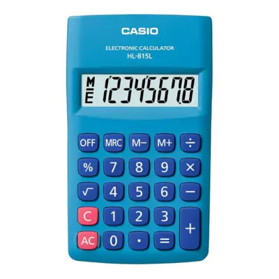 [4549526617348] CALCULADORA CASIO 8 DIG. AZUL HL-815L
