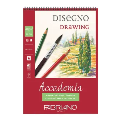 [8001348151326] BLOCK ACADEMIA ESPIRAL DRAWING 200MG 30H 14.8X21CM PINTO