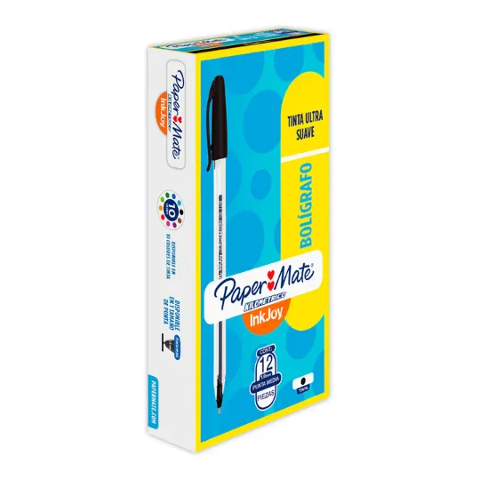 PAQ PLUMA PAPERMATE KILOMETRICO NEGRO C12