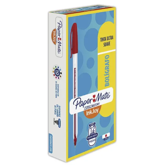 PAQ PLUMA PAPERMATE KILOMETRICO ROJO C12