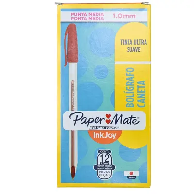 [7703486035322] PAQ PLUMA PAPERMATE KILOMETRICO ROJO C12