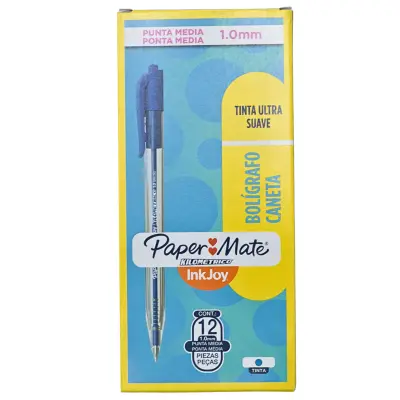 PAQ PLUMA PAPERMATE KILOMETRICO RETRACTIL AZUL C12