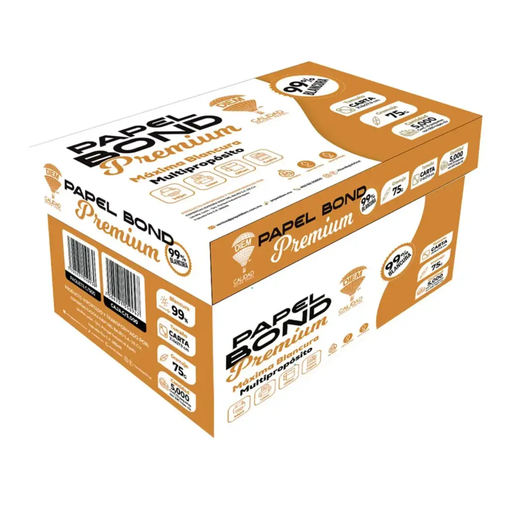 [7506231550930] CAJA HOJA BLANCA CARTA C5000 DIEM 75GR 99% BLANCURA