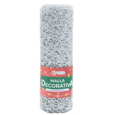 MALLA PLASTICA DEC. IRREGULAR 24CM 5Y PLATA R601204-4
