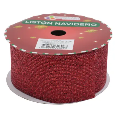 [7777102316027] LISTON DIAMANTINA ROJO 6.3CMX10Y  R102316-2