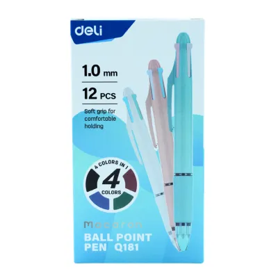 PAQ BOLIGRAFO 4 EN 1 SURTIDO 1.0MM C12 DELI Q181