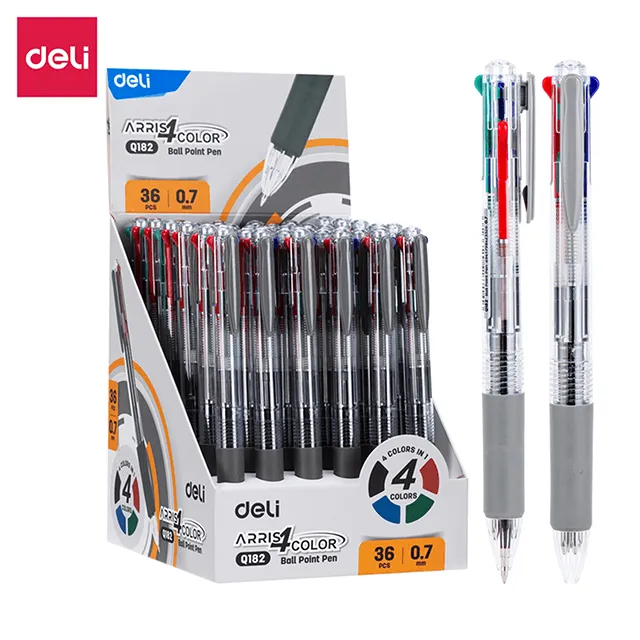 BOLIGRAFO RETRACTIL 4 EN 1 SURTIDO 0.7MM C36 DELI Q182