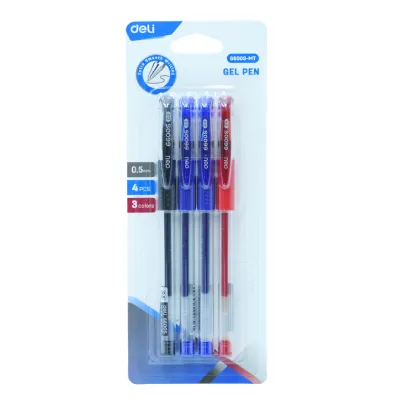 PAQ BOLIGRAFO GEL SURTIDO 0.5MM C4 DELI 6600S-MT