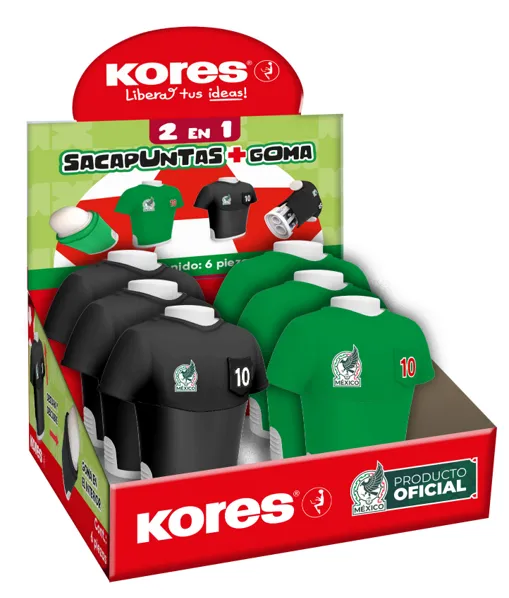 SACAPUNTAS C/BORRADOR PLAYERA MUNDIAL KORES