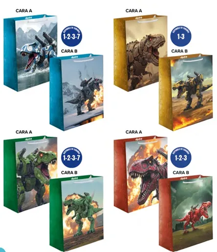 BOLSA DE REGALO GDE DINOSAURIOS ROBOTS C/10 DIPAK