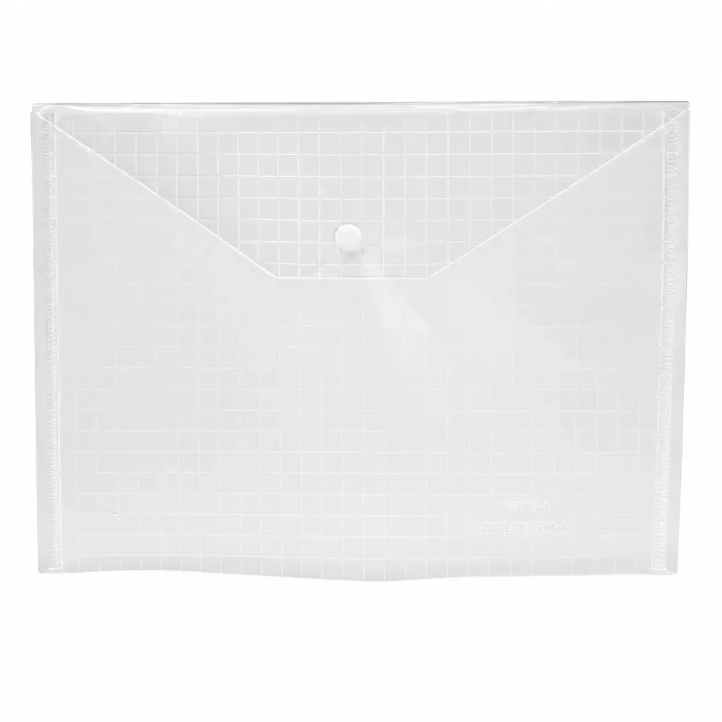 SOBRE PLASTICO OFICIO C12 TRANSPARENTE CON BROCHE VIDI