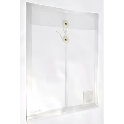 PAQ SOBRE PLASTICO HILO CARTA VERTICAL TRANSPARENTE C/12