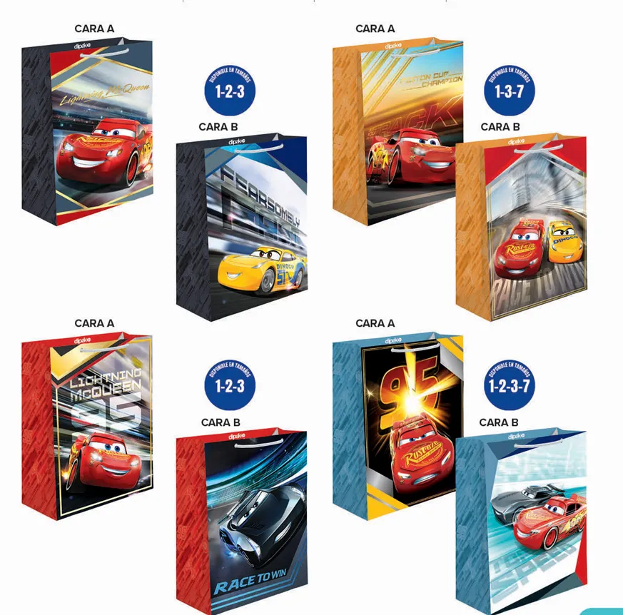 [7502309049177] BOLSA DE REGALO CARS C/10 DIPAK (CHICA)